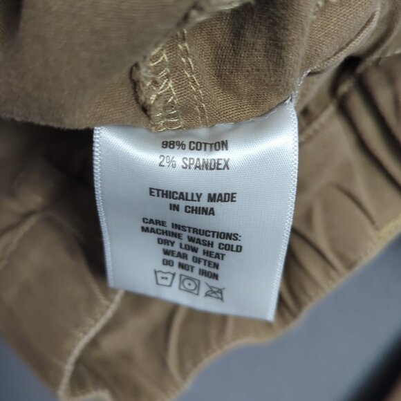 Cove USA Pants Men's 38 Olive Brown Chino Pants Stretch Elastic Waist Casual - Picture 10 of 11